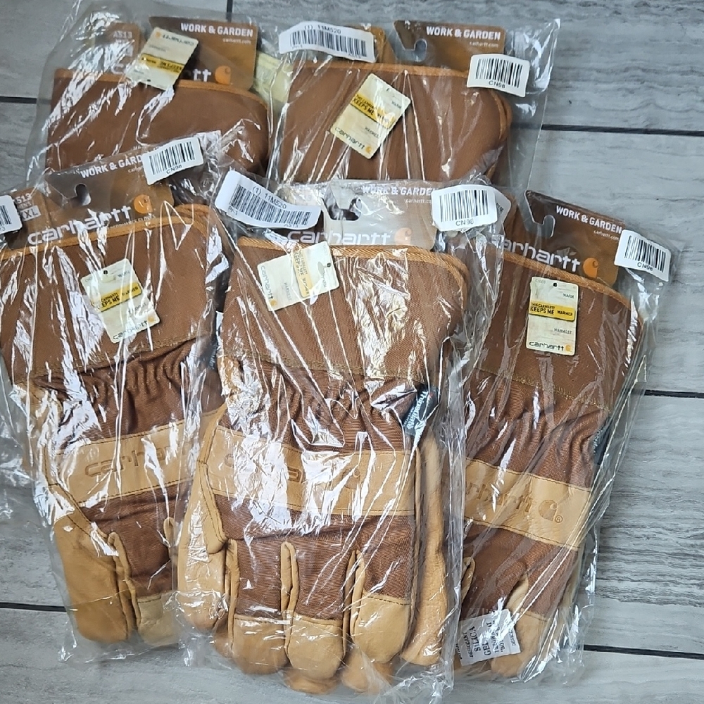 Carhartt Brown and Tan Work Gloves  XXL